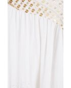 Robe courte en gaze de coton avec broderies Claire blanche