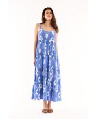 Robe fluide imprimée Alison bleue