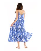 Robe fluide imprimée Alison bleue