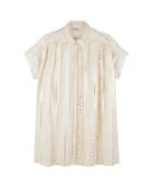Robe chemise fluide brodée Rihanna blanche