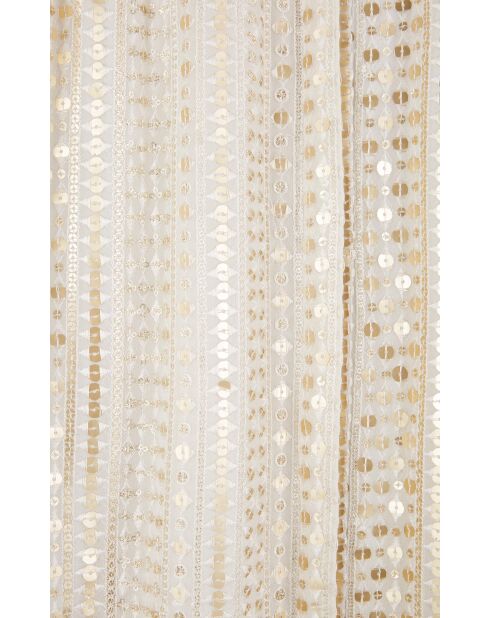 Robe chemise fluide brodée Rihanna blanche