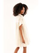 Robe chemise fluide brodée Rihanna blanche