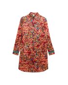 Robe chemise courte en velours Rosaria rouge