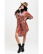 Robe chemise courte en velours Rosaria rouge