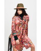 Robe chemise courte en velours Rosaria rouge