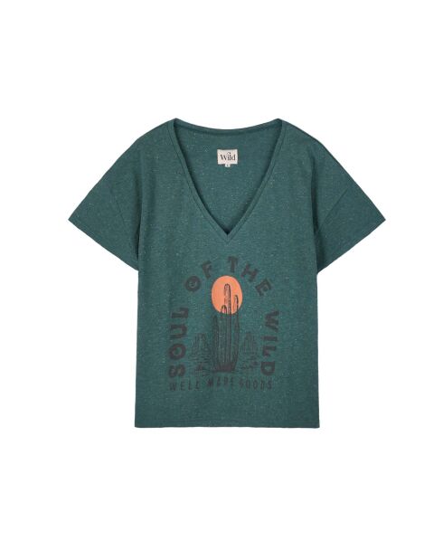 T-shirt manches courtes imprimé Lagos kaki