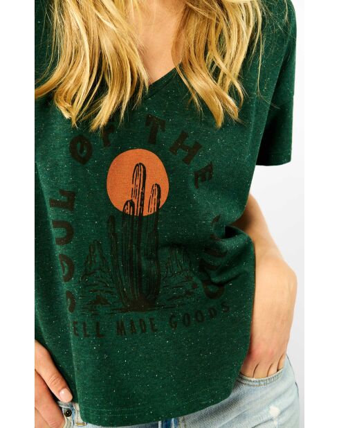 T-shirt manches courtes imprimé Lagos kaki