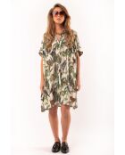 Robe courte oversize imprimé jungle Mandy verte