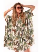 Robe courte oversize imprimé jungle Mandy verte