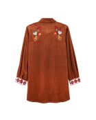 Robe en velours côtelé courte manches longues Madi marron
