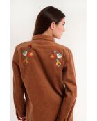 Robe en velours côtelé courte manches longues Madi marron