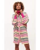 Robe courte rayée colorée Nikiti rose