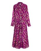 Robe droite manches longues à motifs Irene rose