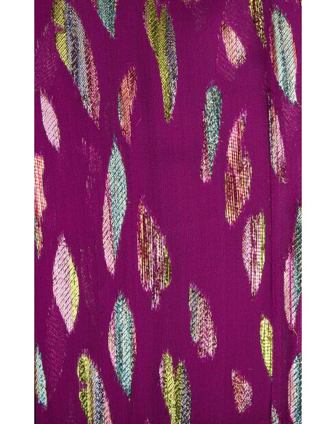 Robe droite manches longues à motifs Irene rose
