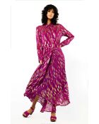 Robe droite manches longues à motifs Irene rose