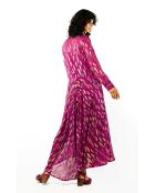 Robe droite manches longues à motifs Irene rose