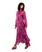 Robe droite manches longues à motifs Irene rose