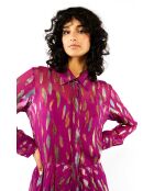 Robe droite manches longues à motifs Irene rose