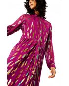 Robe droite manches longues à motifs Irene rose