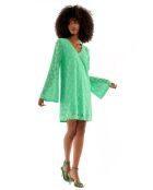 Robe courte en crochet dentelle Deborah verte
