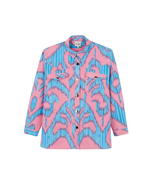 Chemise oversize motifs tie and dye Aimie rose