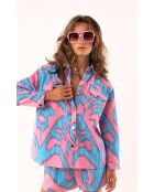 Chemise oversize motifs tie and dye Aimie rose