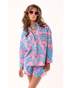 Chemise oversize motifs tie and dye Aimie rose