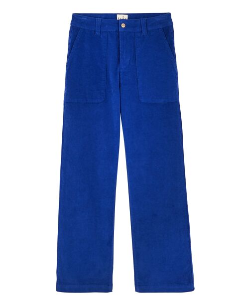 Pantalon droit en velours Harry bleu