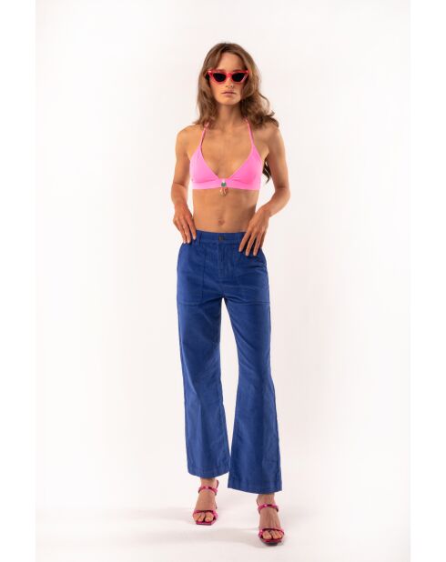 Pantalon droit en velours Harry bleu