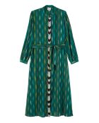 Robe droite manches longues à motifs Tamera verte