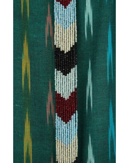Robe droite manches longues à motifs Tamera verte