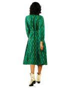 Robe droite manches longues à motifs Tamera verte