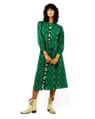 Robe droite manches longues à motifs Tamera verte