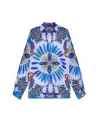 Chemise imprimé univers equestre Bonaventure Pony Pony bleue