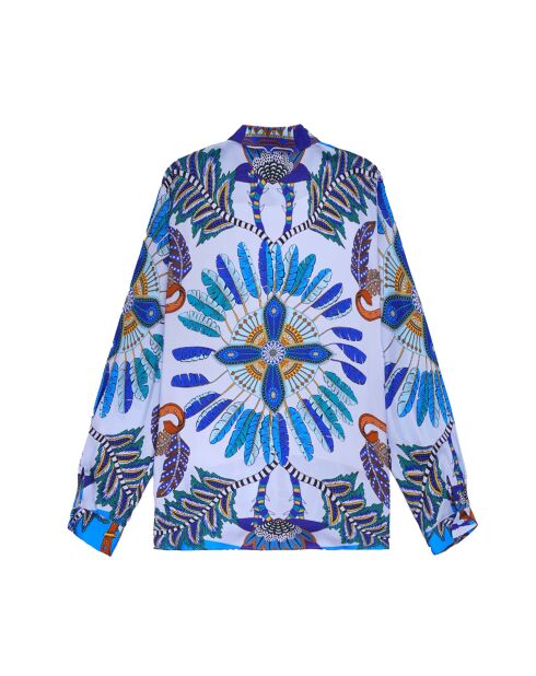 Chemise imprimé univers equestre Bonaventure Pony Pony bleue