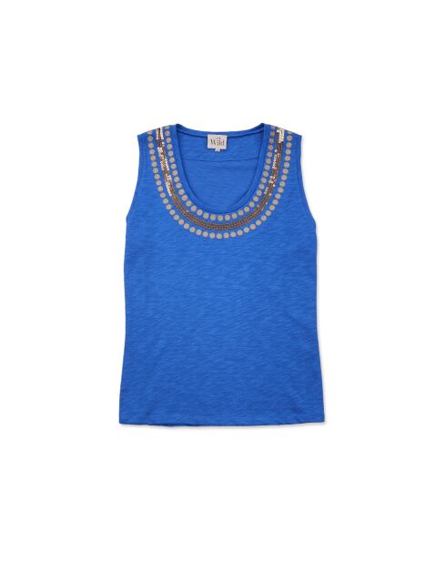 Débardeur avec encolure sequins Alix bleu