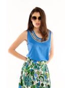Débardeur avec encolure sequins Alix bleu