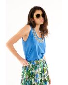 Débardeur avec encolure sequins Alix bleu