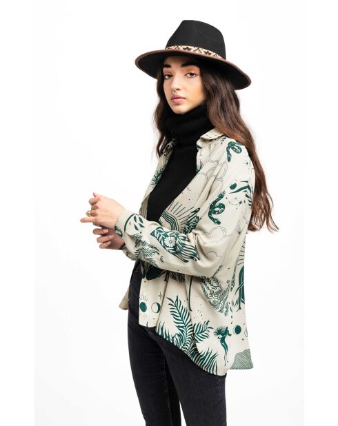 Chemise imprimé thème astral Bonaventure Univers verte