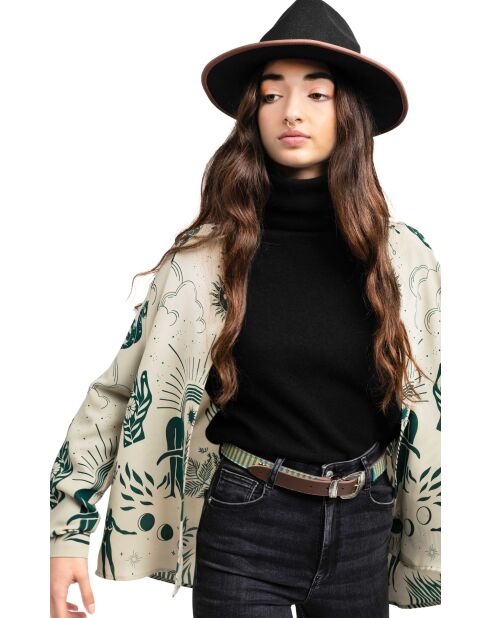 Chemise imprimé thème astral Bonaventure Univers verte