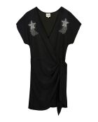 Robe courte cache coeur irisé Libbie noire