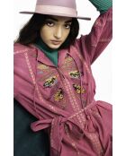 Robe en coton brodée plumes Maita rose