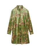 Robe midi manches longues à motifs Jaya kaki