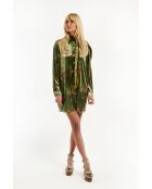Robe midi manches longues à motifs Jaya kaki