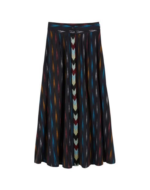 Jupe longue à motifs Abbie noire