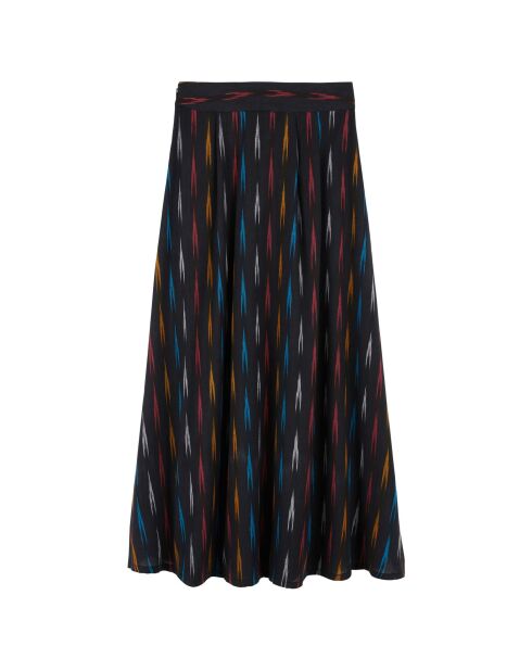 Jupe longue à motifs Abbie noire