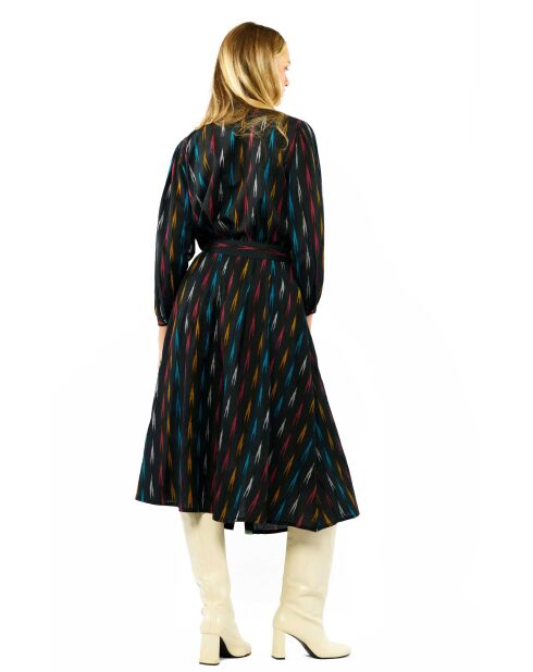 Jupe longue à motifs Abbie noire