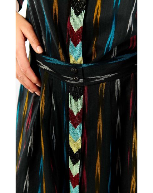 Jupe longue à motifs Abbie noire