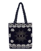 Sac cabas avec broderies Nevado bleu - 42 X 47 X 12 cm
