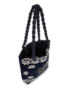 Sac cabas avec broderies Nevado bleu - 42 X 47 X 12 cm